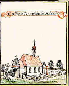Cathol. Begrbnus Kirchel - Katolicki koci cmentarny, widok oglny